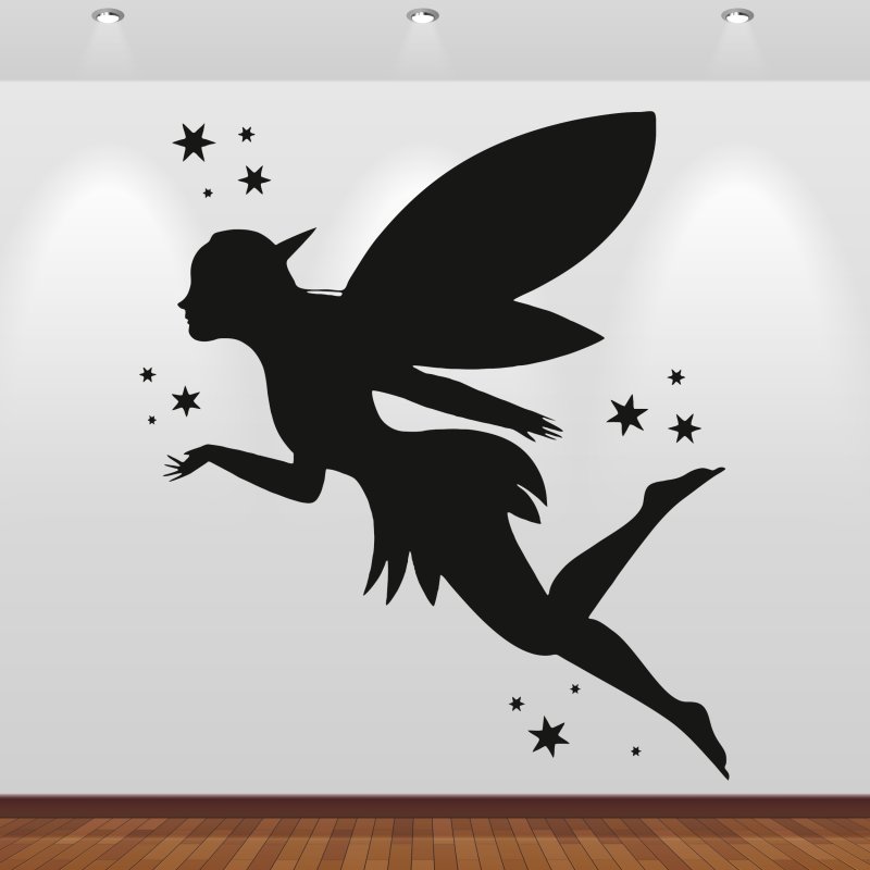 Wandsticker 46143 Fee Silhouette mit Sternen